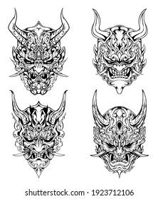 hanya mask vector set. illustration EPS format