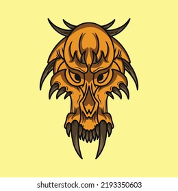 Hanya Oni Mask illustration Artwork Cartoon Isolated