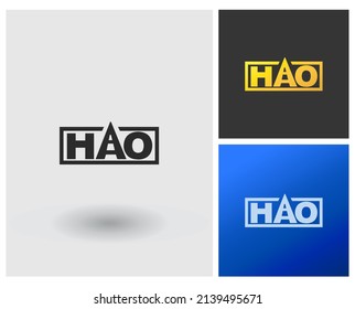 HAO Logo design monogram road shape