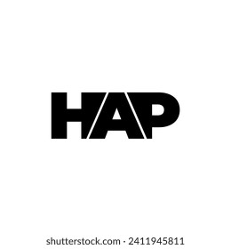 HAP letter monogram typography logo vector