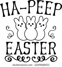 Ha-peep easter vector graphic t-shiet