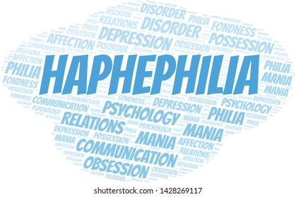 Haphephilia word cloud. Type of Philia.
