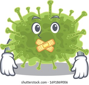 Haploviricotina cartoon character style with mysterious silent gesture