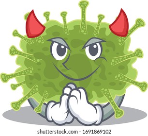 Haploviricotina dressed as devil cartoon character design style