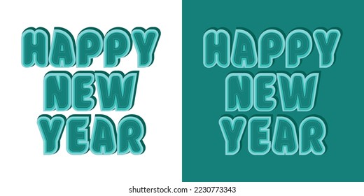 Happay New Year 2023 typograpy design with green color