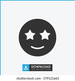happe emoji with star eyes icon illustration isolated vector sign symbol