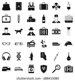 Happening icons set. Simple style of 36 happening vector icons for web isolated on white background