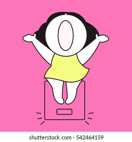 Happiest Loser On Scale Icon Character illustration