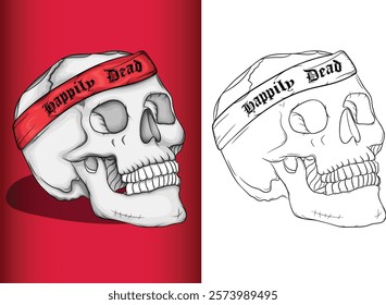 Happily dead skull design vector illustration