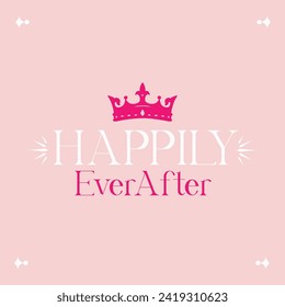 Happily Ever After cute pink card design