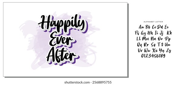 happily ever after. Font Lettering