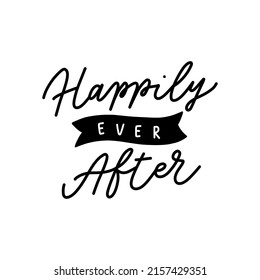 Happily Ever After Vintage Calligraphy Isolated Stock Vector (Royalty ...