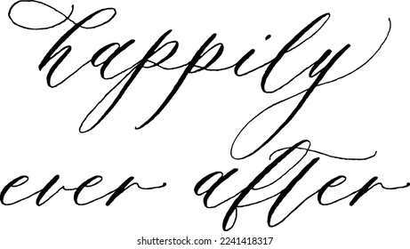 Happily Ever After Wedding Sign Vector Design