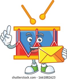 Happily independence day drum mascot design style with envelope