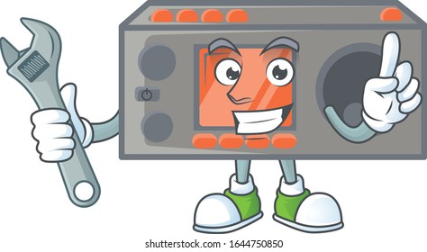 happily Mechanic radio transceiver cartoon character design