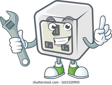 happily Mechanic USB power socket cartoon character design
