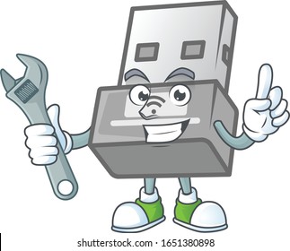 happily Mechanic USB wireless adapter cartoon character design