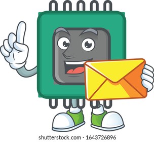 Happily RAM mascot design style with envelope