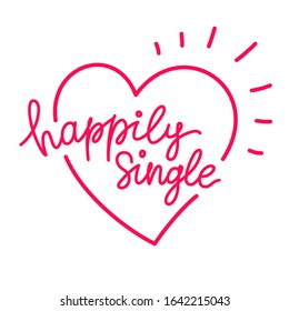 happily single heart with good happy vibes