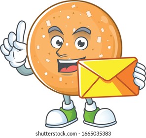 Happily sugar cookies mascot design style with envelope