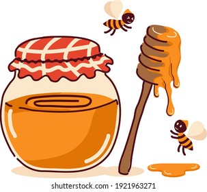 Felicita a la miel de abeja y dulce 