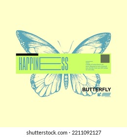 Happines Butterfly Simple Vintage Fashion