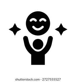 happines glyph icon illustration vector graphic. Simple element illustration vector graphic, suitable for app, websites, and presentations isolated on white background