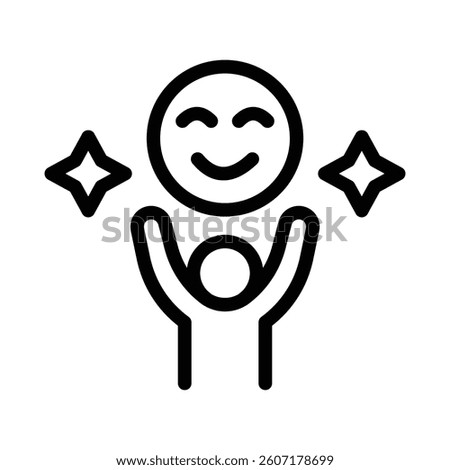 happines line icon illustration vector graphic. Simple element illustration vector graphic, suitable for app, websites, and presentations isolated on white background