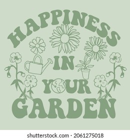 Happines in your garden.Retro flowers