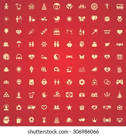 happiness 100 icons universal set for web and mobile
