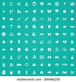 happiness 100 icons universal set for web and mobile
