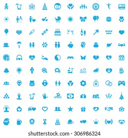 happiness 100 icons universal set for web and mobile
