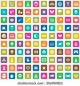 happiness 100 icons universal set for web and mobile
