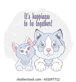 It's happiness to be together: vector illustration