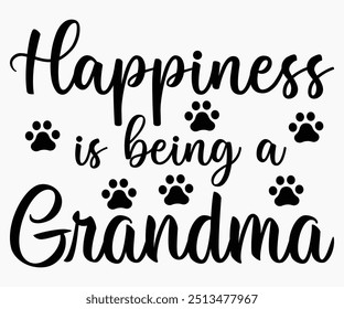 La Felicidad Es Ser Una Abuela Svg, Camisetas De Perros, Citas De Perro Svg, Svg Divertido, Perro Que Dice Svg, Papá Y Mamá Perro Svg, Archivo Cortado, Silueta