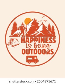 Happiness is being outdoors Graphic