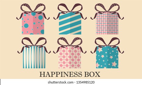Happiness box vector in illustration