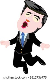 happiness of businessman character cartoon