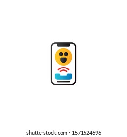 Happiness Calling Someone, Icon, Logo, Vector