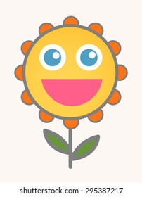 Happiness - Cartoon Smiley Vector Face