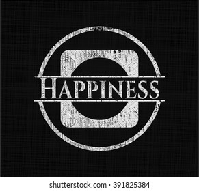 Happiness chalkboard emblem
