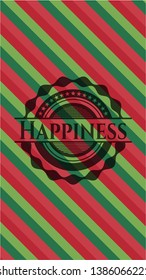 Happiness christmas style emblem. Vector Illustration. Detailed.