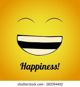 happiness concept over color background