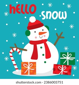 Happiness Cute Snowman vector image
