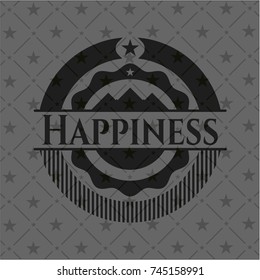 Happiness dark emblem. Retro