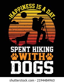 felicidad es un día de excursión con diseño de camisetas de perros.