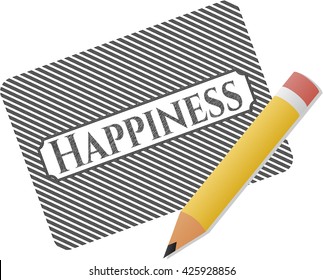 Happiness draw with pencil effect