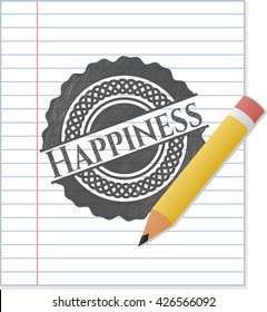 Happiness draw with pencil effect