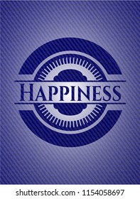 Happiness emblem with jean high quality background