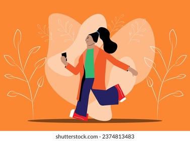 Happiness Emotions, Body Language. People Showing Positive Gestures. Happy Female Character. Cartoon People Vector Illustration.